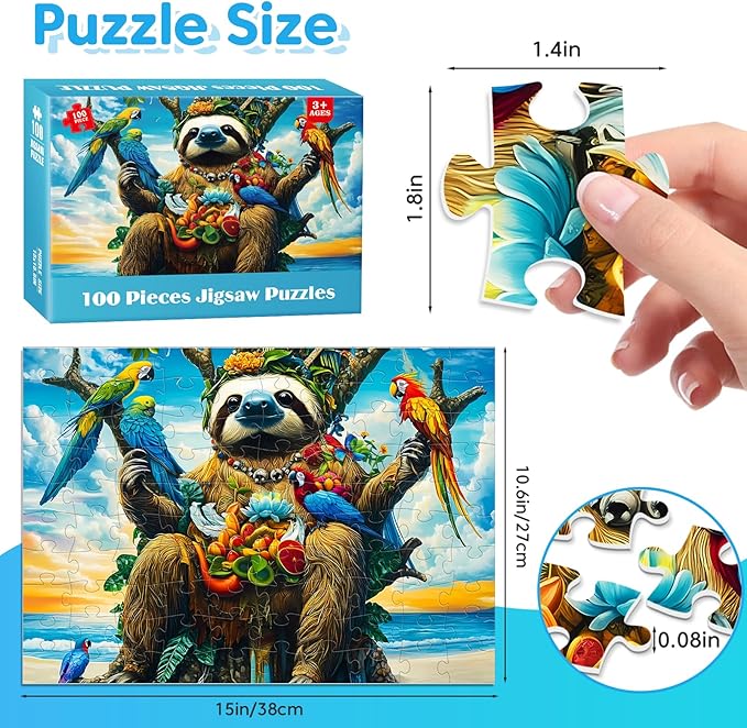 100 Piece Puzzles for Kids Ages 4-6 6-8 - Fantastic Creatures Collection Puzzle for Kids Ages 8-10 Large Piece Puzzles for Seniors Adults Jigsaw Puzzles Educational Gifts for Girls Boys Toys 4 Packs
