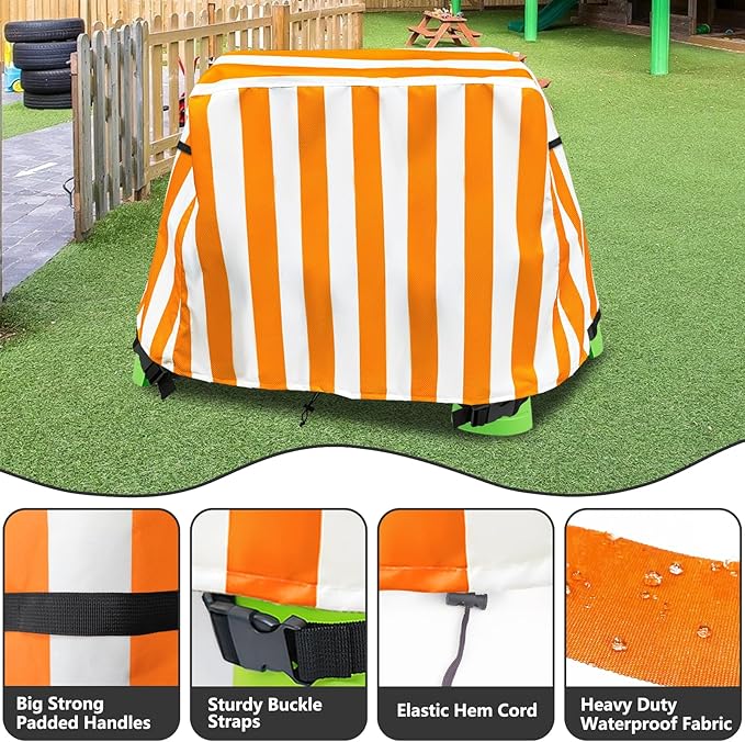AIckwang Kids Water Table Cover, Compatible With Step2 Rain Showers Splash Pond Water Table,Outdoor Waterproof Dustproof Anti-UV Kids Water Play Table Cover,orange,Cover Only.