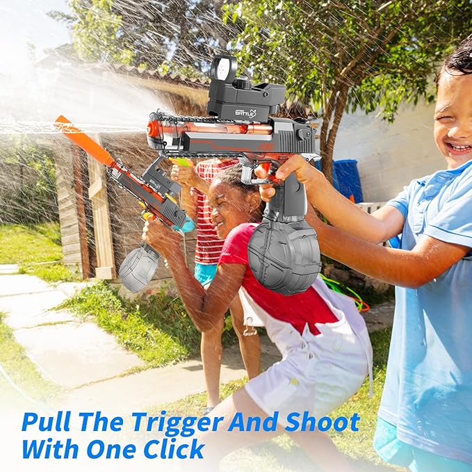 Electric Water Gun, Water Guns for Adults and Kids, Automatic High Power 500ml Squirt Guns, Long Range Water Gun Summer Water Toys for Boys Girls Pool Party Beach Outdoor Grey