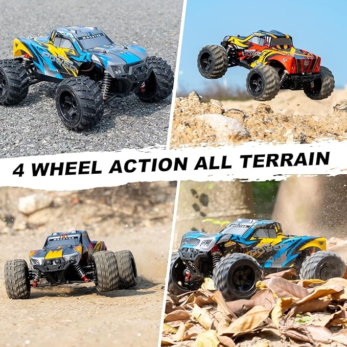 1:16 Scale RC Car for Beginners - 40MPH High Speed, 4X4 Waterproof Monster Truck with 2 Batteries & Tools - Best Gift for Boys 8-14