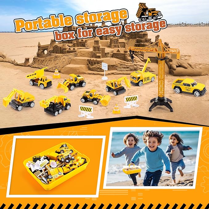 Construction Toys for 3-8 Year Old Boys Girls, Alloy Cars, Alloy Construction Engineering Vehicle Toy Sets, Toys for Ages 3-8