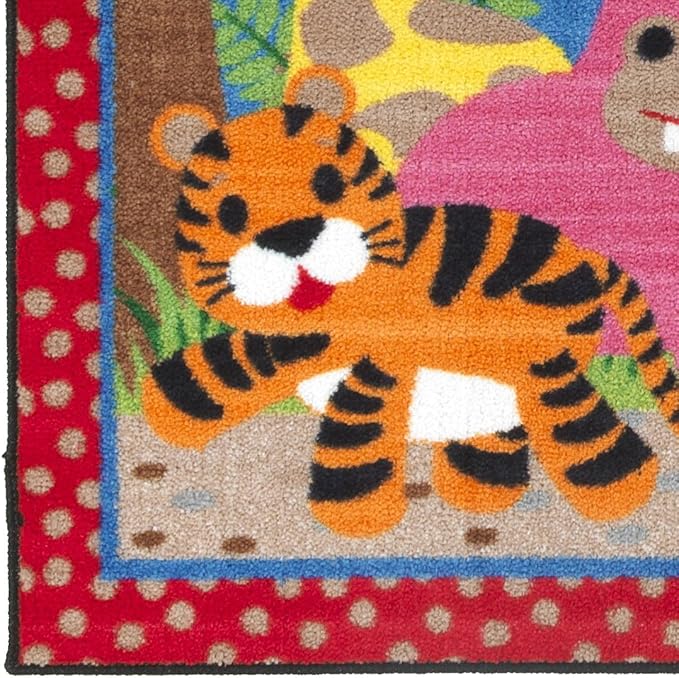Flagship Carpets Kids and Baby Non Slip Area Rug for Home Learning or Classroom Carpet, Playroom or Kids Bedroom Mat, 3' x 5', Cutie Jungle