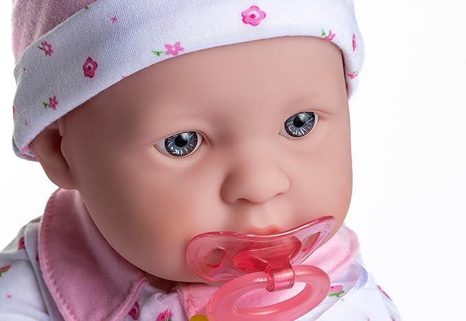 JC Toys 20-inch La Baby Soft Body Doll | Washable | Gift Set includes Magic Milk Bottle & Pacifier | Removable Pink Outfit | Perfect for Toddlers and Kids Ages 2+
