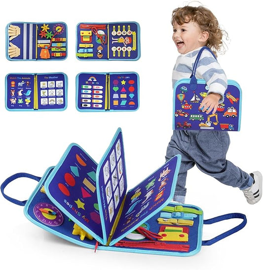 INKLAB Busy Board for 3 Year Old, Montessori Toys for 1-3 Year Old, Toddler Learning Toys Ages 2-4, 3 Year Old Boy Birthday Gift, Busy Board for Toddlers 3+