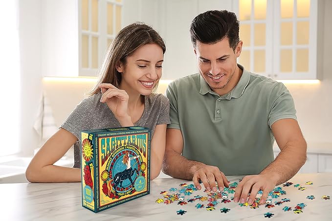 Zodiax - 1000 Piece Jigsaw Puzzle - Sagittarius - Fun Birthday Gift For Kids, Adults | Astrology Gifts for Women and Men | Zodiac Horoscope Puzzle