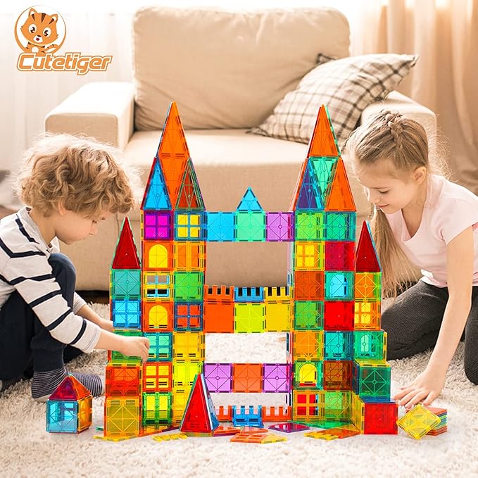 Mangetic Tiles, 100PCS Magnet Building Toys, Magnetic Building Set for Kids, Stacking Blocks, Perfect STEM Toys Gift for Boys and Girls