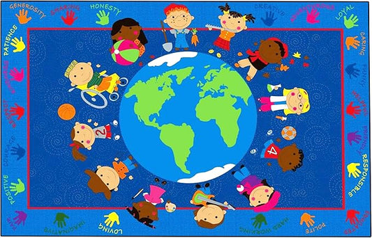 KidCarpet World Character Classroom Rug, 7'6" x 12' Rectangle