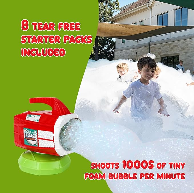 Bubble Foam Machine for Parties & Bath Fun - Portable Powerful Foam Maker with Rechargeable Battery for Outdoor & Indoor Play - Perfect for Kids Gift, Birthday,Ages 3 4 5 6 7 8 9 10 11 and Up