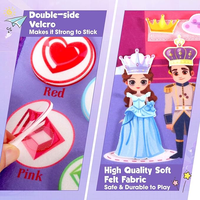 Purple Montessori Busy Board Book for Toddlers 1-3, Montessori Toys for 1-3 Year Old Girl Birthday Gift, Educational Quiet Activity Books for toddlers 2-4 Ages 2-4 Travel Toys for Airplane Car