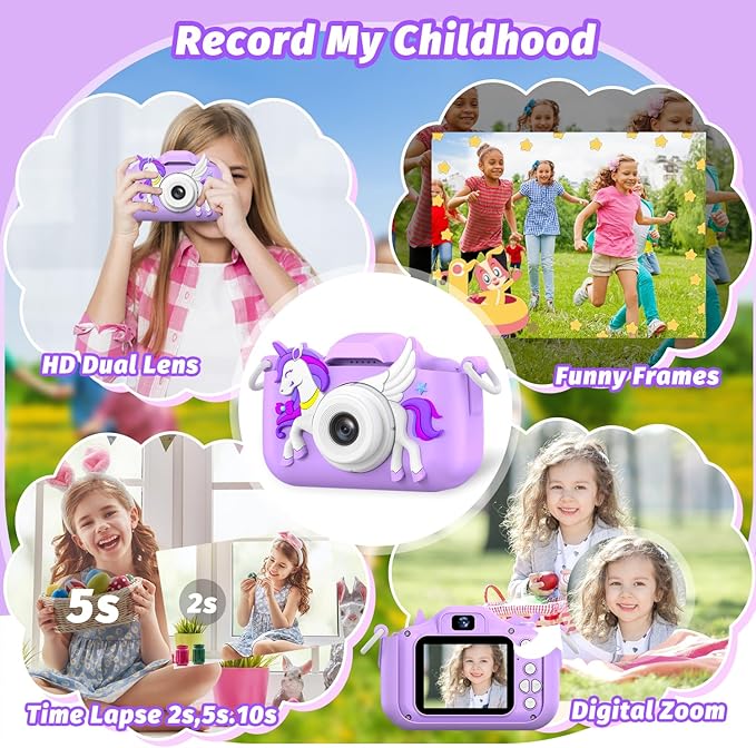 Masterbee Children's Camera Toys for Girls & Boys, 3-12 Years - 1080P HD Video Kids Digital Camera - Perfect for Christmas & Birthday Gifts