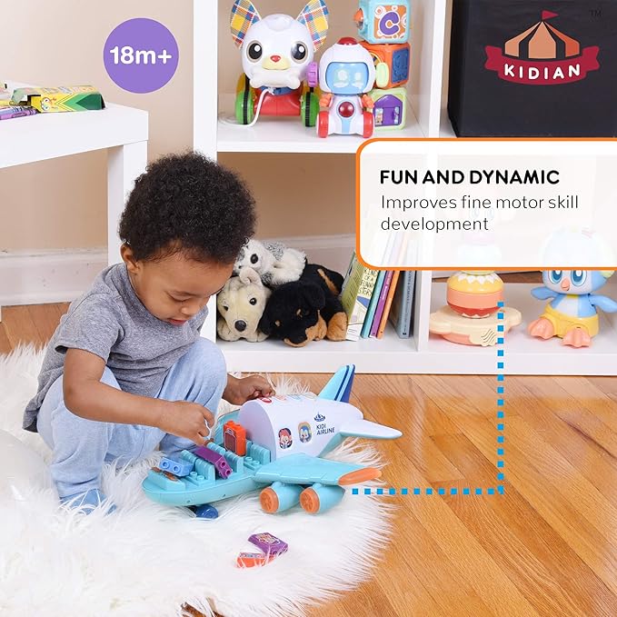 Flybar Kidian Toy Airplane – Interactive Airplane Toy, Toddler Airplane, Airplane Toys for 3 Year Old Kids, Airplane Toy for Boys and Girls