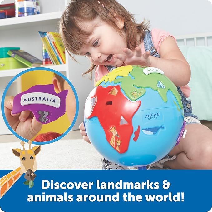 Learning Resources Puzzle Globe - 14 Pieces, Ages 3+ Preschool Learning Toys for Boys and Girls, Earth Globe for Kids