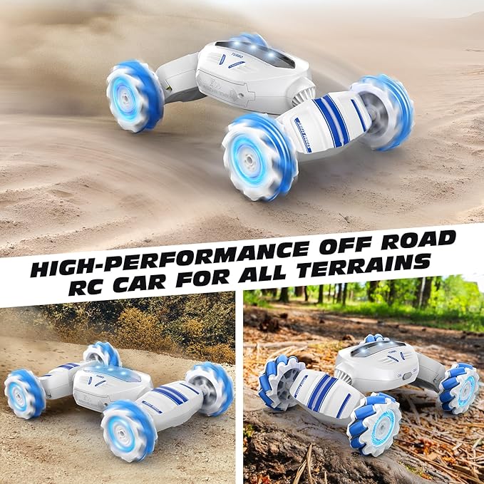 Remote Control Car RC Car, Gesture Sensing RC Stunt Car Boys Toys for 6-8 Years Old, Best Birthday Gifts for Kids, 4WD, 2.4Ghz, 360° Rotating, 2 Control Modes Control Transformer Toys Twist Cars