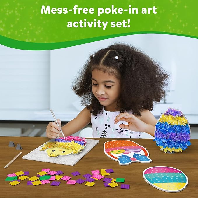 Skillmatics Poke-in Art - Easter Fun, Mess-Free for Kids, DIY Wood Craft Kits, Creative Activity, Easter Basket Stuffers, Gifts for Girls and Boys Ages 4, 5, 6, 7, 8, 9