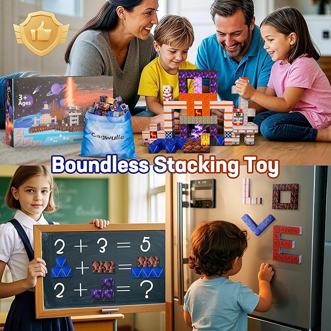 Magnetic Blocks-100pcs Mine Magnet 3D Craft World Set,Magnetic Blocks Le Building go Toys for Kids,STEM Sensory Toys for Toddlers Birthday Gifts,Constructions Toys for Boys & Girls Age 3+