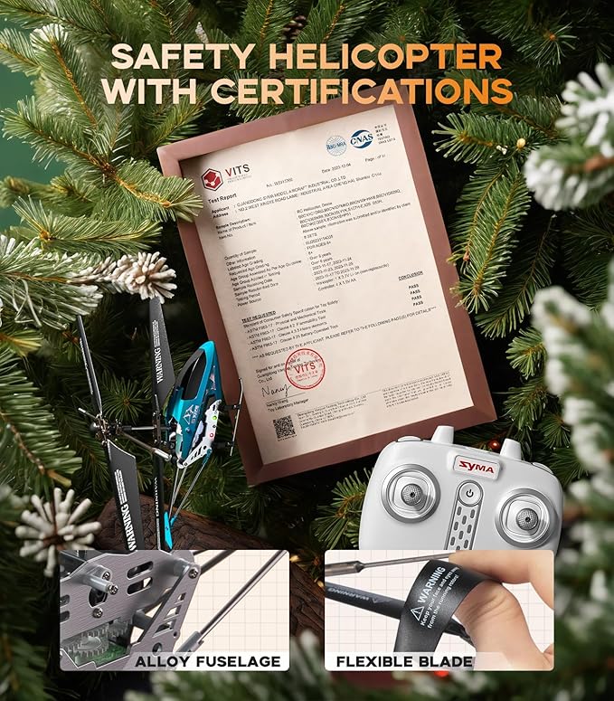 SYMA Remote Control Helicopter, S107H-E RC Helicopter with One Key take Off/Landing, High & Low Speed and Durable Alloy Design, Gift Toy for Kids and Beginners