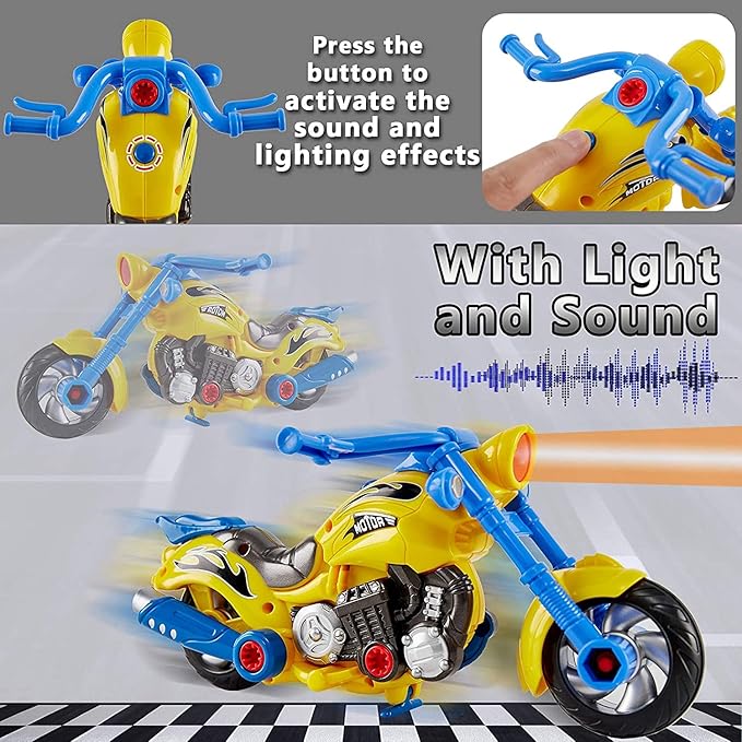 Liberty Imports Kids Take Apart Toys - Build Your Own Toy Motorcycle Vehicle Construction Playset - Realistic Sounds and Lights with Tools and Electric Power Drill