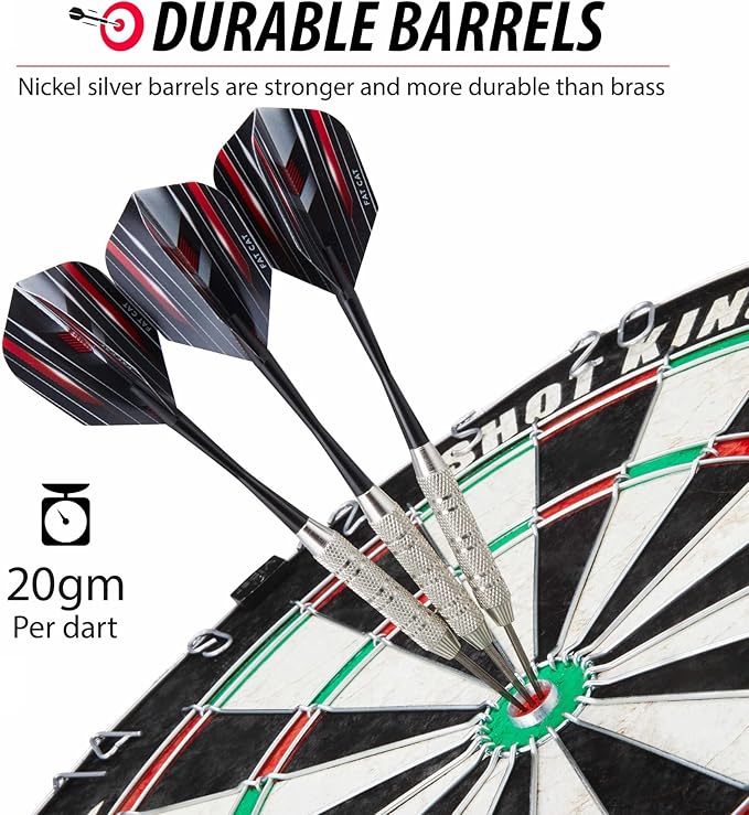 Fat Cat Darts Set in a Jar: Steel Tip Darts with Storage/Travel Container, 20 Grams (Pack of 15, 21 and 27 Darts)