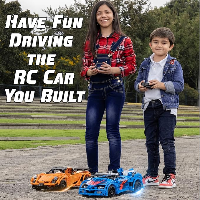WISEPLAY STEAM Building Block RC Car Set 421 PCS - STEM Projects for Kids Ages 8-12 - Build Your Own RC Car