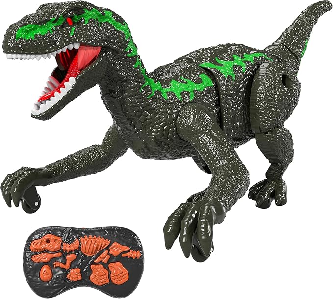 Remote Controlled Dinosaur Toy for Kids 4-7 Years, Electrical Stunt Lifelike Walking Dinosaur with Light and Sound, Rechargeable Dinosaur Robot Birthday Gifts for Boys 3+