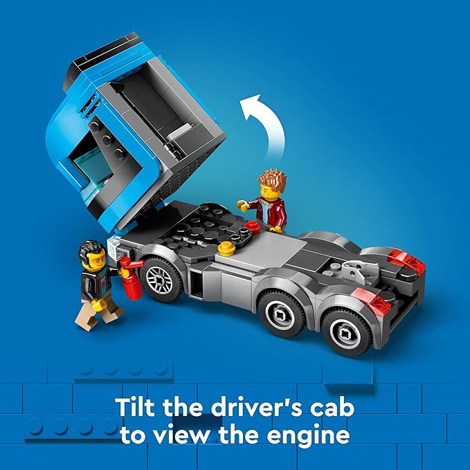 LEGO City Sports Car Transport Truck - Set of 4 Vehicles for Children from 7 Years - Party or Birthday Gift for Boys and Girls - 4 Minifigures for Role Play 60408