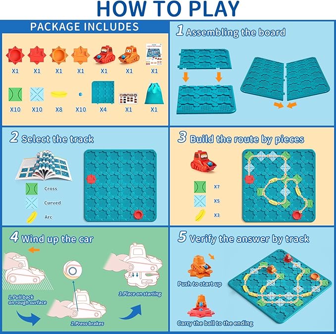 Kids Board Games Learning Toys, STEM Educational Logic Kits with 200+ Challenges & 4 Difficulty Levels, Brain Puzzles Maze Games for Boys Girls Ages 3-10 Birthday Gifts