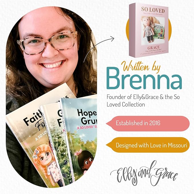 Elly & Grace Bible Stories for Kids, So Loved Collection: Book and Doll Set Teaching Christian Toddlers Faith Lessons, Great Baby Baptism Gifts for Girls (Grace Doll)