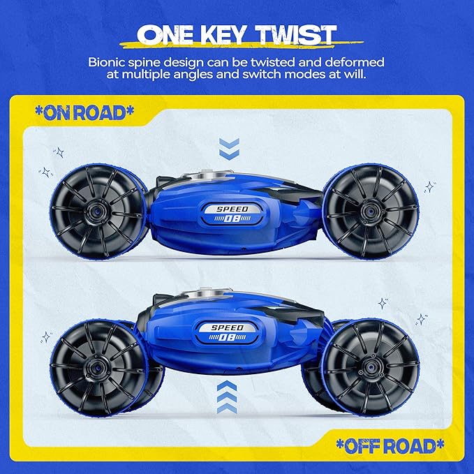 Ruko Q150 Amphibious Remote Control Car, 4WD Off-Road RC Stunt Car, IPX6 Waterproof Transform Vehicle Toys with 360° Rotating for All Terrain, Ideal Gifts for Kids