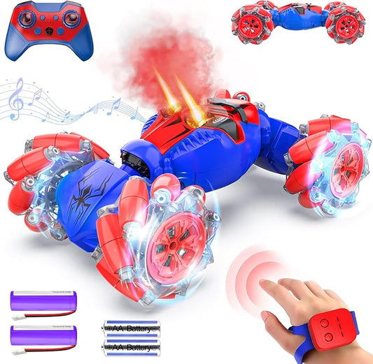 BEZGAR Gesture Sensing RC Stunt Car, Monster Truck Toys, Remote Control Monster Truck with Light, Spider Remote Control Car, Spider Toys for Boys, Remote Control Spider, Outdoor Toys for Kids