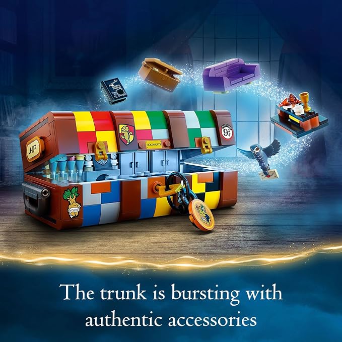 LEGO Harry Potter Hogwarts Magical Trunk, Luggage Set, Building Toy Idea for Kids, Customizable Toy, Girls & Boys with Movie Minifigures and House Colors, 76399