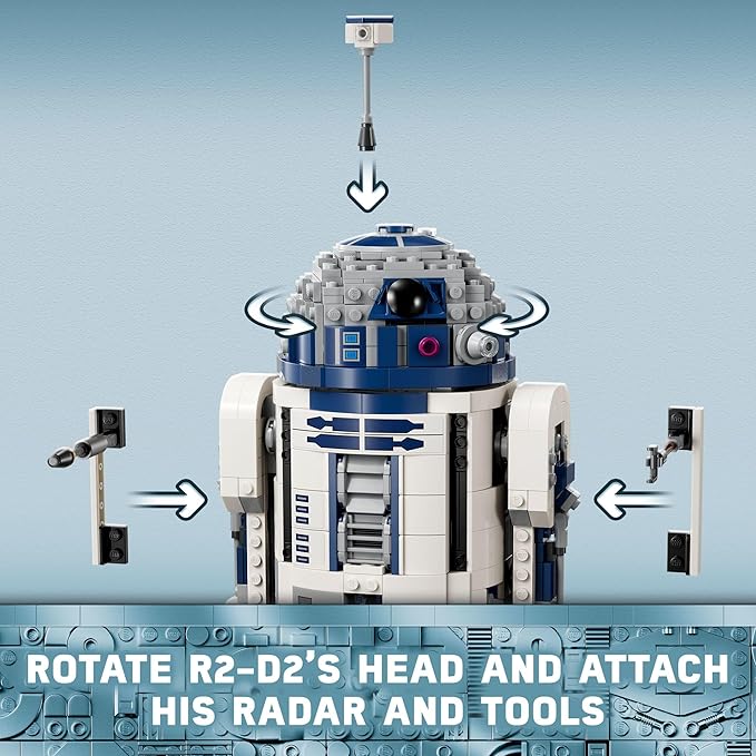 LEGO Star Wars R2-D2 Building Toy Set - Play or Display Star Wars Toy for Boys & Girls, Ages 10+ - Gift Ideas for Kids & Fans - Includes 25th Anniversary Darth Malak Minifigure - 75379