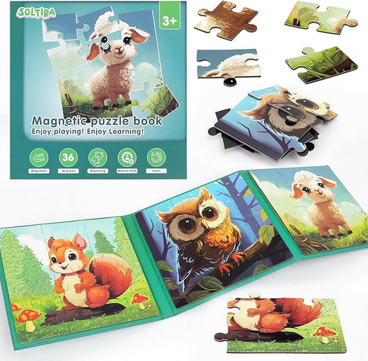 Puzzles for Kids Ages 3-5 36 Pieces Kids Puzzle 4-6 Travel Puzzles Ages 4-8 Animal Airplane Car Road Trip Activities Games Toys Girls and Boys Gift