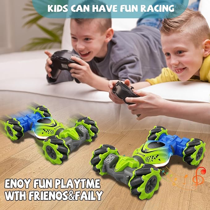 Gesture Sensing RC Stunt Car with Lights Music, 4WD High Speed Gesture RC Car, 2.4Ghz Remote Control Watch Sensor 360° Rotating Drift, Ages 6-13 Kids Boys Girls Birthday Gift