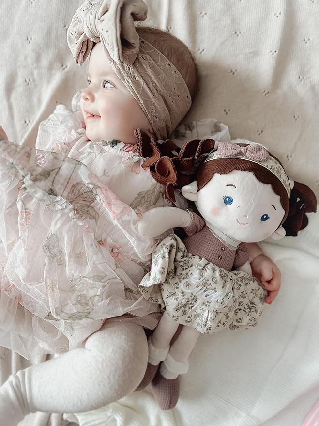 Soft Baby Doll Toys (16''), My First Baby Rag Doll for 1 Year-Old Girl Birthday Gift, Christmas Plush Toys Gift for Toddler Kids Infants-Miss-Posy