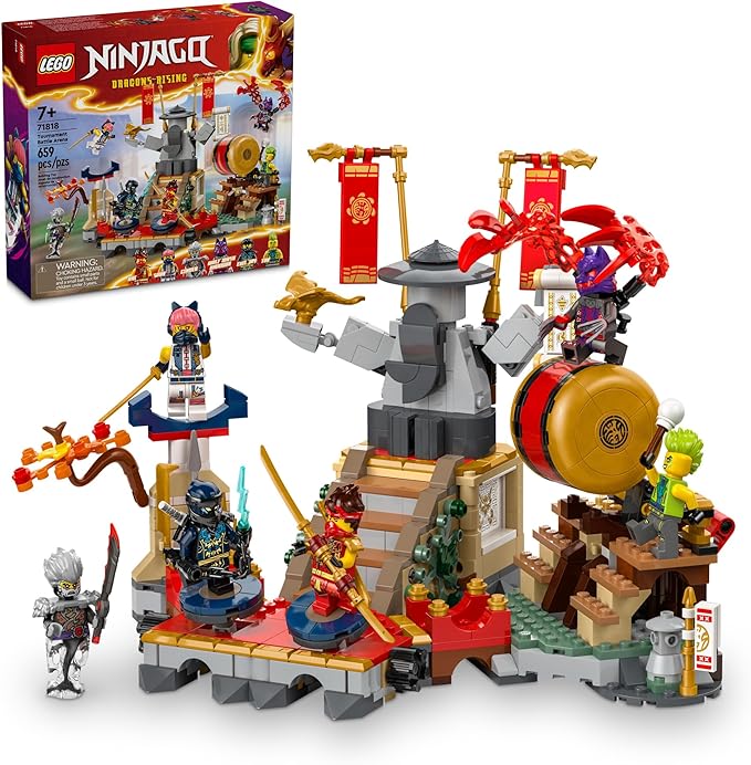 LEGO NINJAGO Tournament Battle Arena Playset with 6 Minifigures, Action Toy for Kids, Ninja Toy Building Set, Birthday Gift Idea for Boys and Girls Aged 7 and Up, 71818