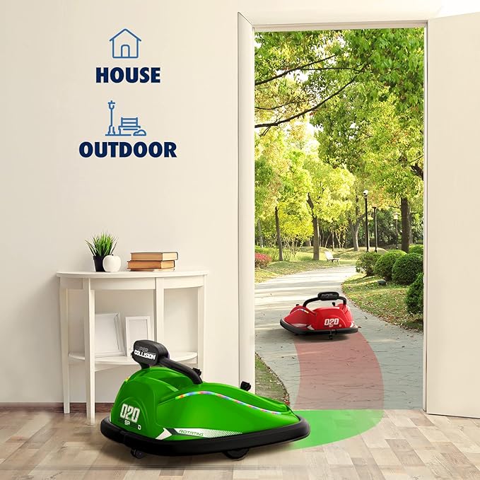 Bumper Car, 12V Electric Kids-Bumper Car Ride Toys with Remote and Music Function, Perfect Kids Gifts Baby for Toddlers 1-6 for Birthday