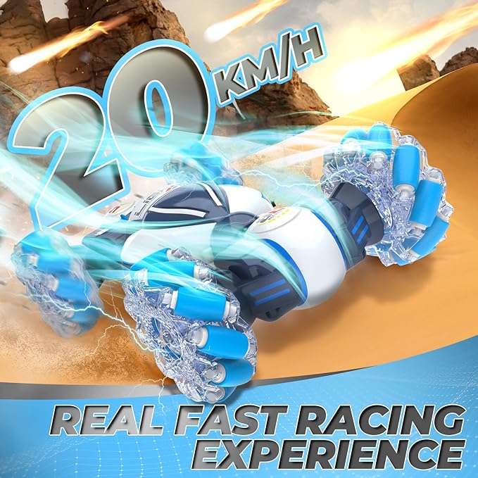 Dysaim Gesture Sensing RC Stunt Car Toys for 6-12 Boys&Girls - Birthday for Kids, Hand Controlled 2.4Ghz Remote Control Twist Cars, 4WD Transform All-Terrain Off Road Vehicle