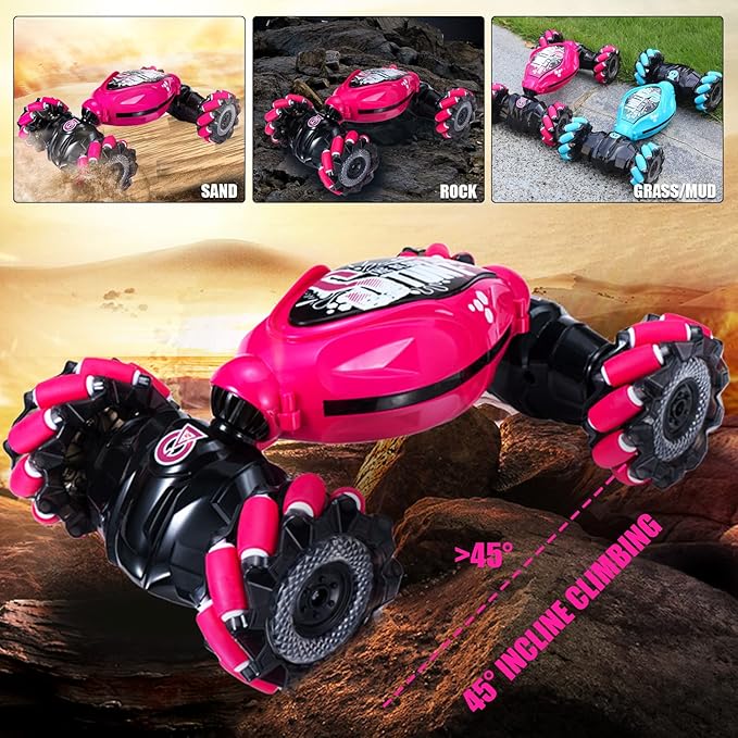 1:14 Gesture RC Car Large, Remote Control Car for Boys Adults,Hand Controlled RC Car, All Terrains Monster Trucks for Boys Gesture Sensing rc Stunt car 360° Flips with Lights Music