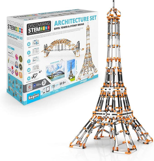 Engino - Stem, Architecture Set: Eiffel Tower, Sydney Bridge - Building Toys, Educational Toys for kids 9+, Gifts for Boys & Girls (11 Model Options)