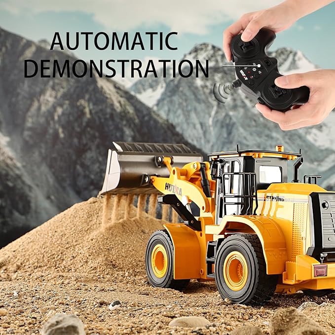 RC Bulldozer Toy, 1/16 Full Functional Construction Vehicle, Birthday for Kids & Adults