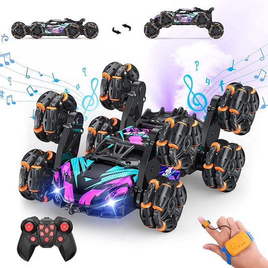 Minetom Gesture Sensing Stunt RC Cars, 8WD Remote Control Climbing Car Toys for Age 6-8, Transform Drift Off Road Vehicle Toy for Kids 9 10 11 12 Years Old Christmas Birthday Gifts for Boys & Girls