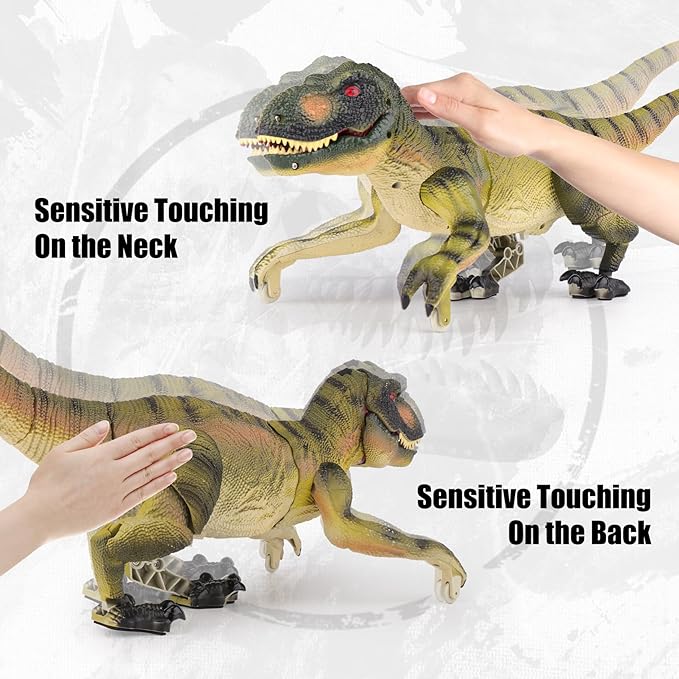 VERTOY Remote Control Dinosaur Toys for Kids 3 4-7 8-12 Year Old - Realistic T-Rex Gift for Boys, RC Walking Dino with Light, Roaring, Spray, Touch Sensing