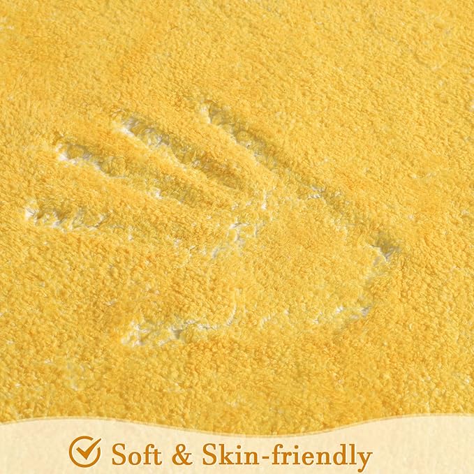 Topotdor Round Kids Play Rug Alphabet Nursery Area Rug Extra Large Soft Crawling Play Mat for Children Toddlers Bedroom (63 inch, Yellow)