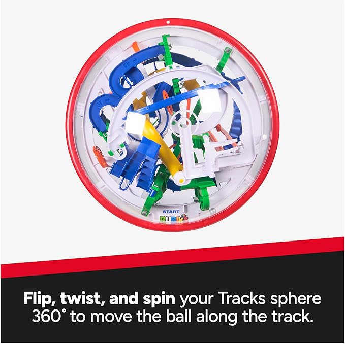 Rubik’s Cube, Rubik’s Tracks 125 3D Gravity Maze & 3D Puzzle Game with 125 Obstacles, Challenging Problem-Solving Brain Teaser, Fidget Toy & Sensory Puzzle for Adults, Teens & Kids, for Ages 8 & Up