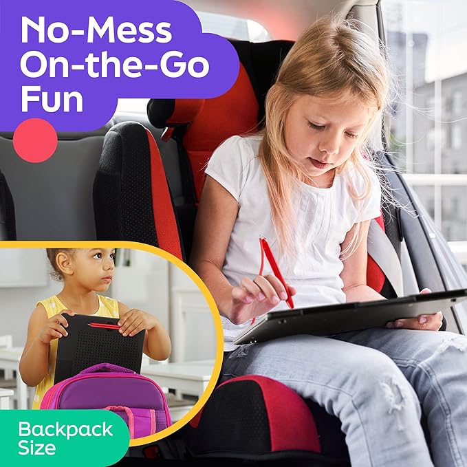 Large Magnetic Drawing Board for Kids & Toddlers with Beads and Magnet Stylus Pen - Magnetic Tablet Toy for Airplane & Car Ride Activities for Kids