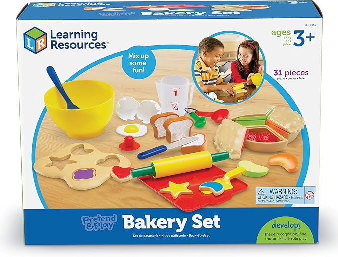 Learning Resources Pretend & Play Bakery Set - 31 Pieces, Ages 3+ Pretend Play Toys for Toddlers, Bakery Toys, Preschool Learning Toys, Kitchen Play Toys for Kids