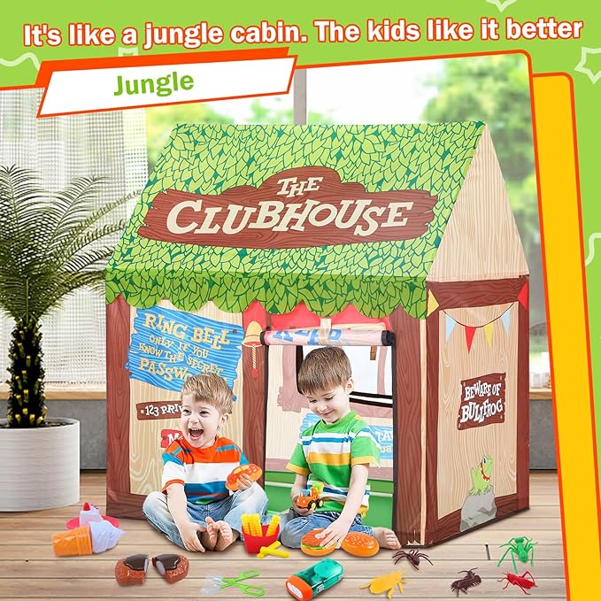 SweHouse Kids Play Tents - Indoor & Outdoor Playhouse for Boys & Girls (Kids Tent with Toys)