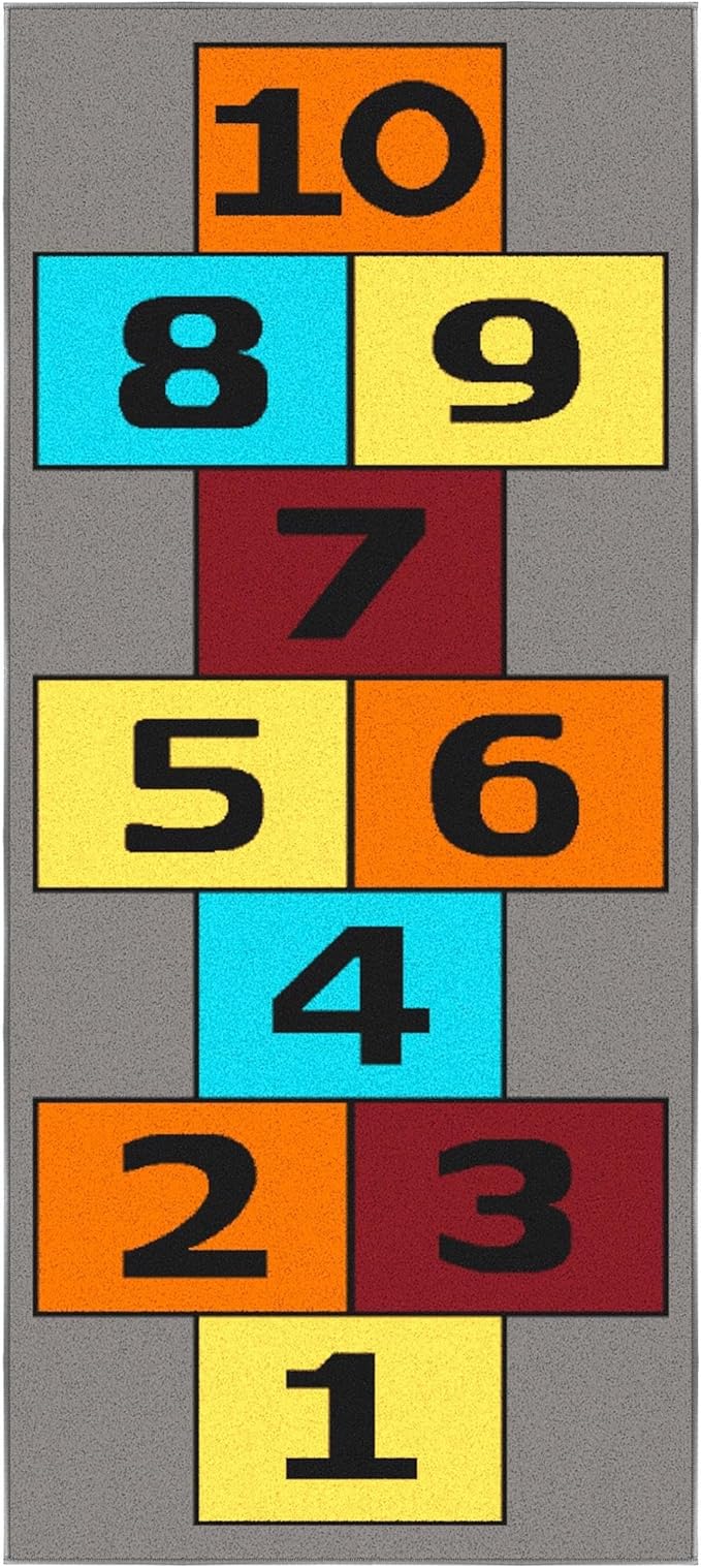 Ottomanson Children's Collection Garden Rug, 2'7" x 6' (Runner), Gray/Multi