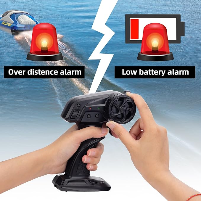 Remote Control Boats for 8-12, 15+ MPH Fast RC Boat with LED Lights, 2.4G RC Electric Speed Boats Pool and Lakes Toys for Kids