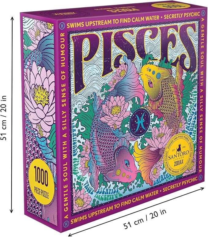 Zodiax - 1000 Piece Jigsaw Puzzle - Pisces - Fun Birthday Gift For Kids, Adults | Astrology Gifts for Women and Men | Zodiac Horoscope Puzzle